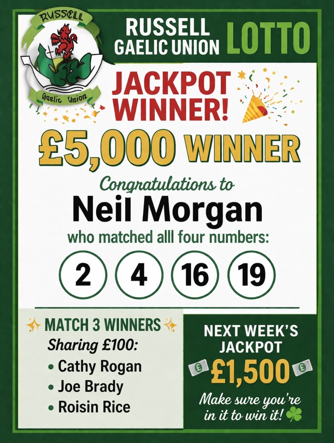 RGU Lotto Jackpot Winner